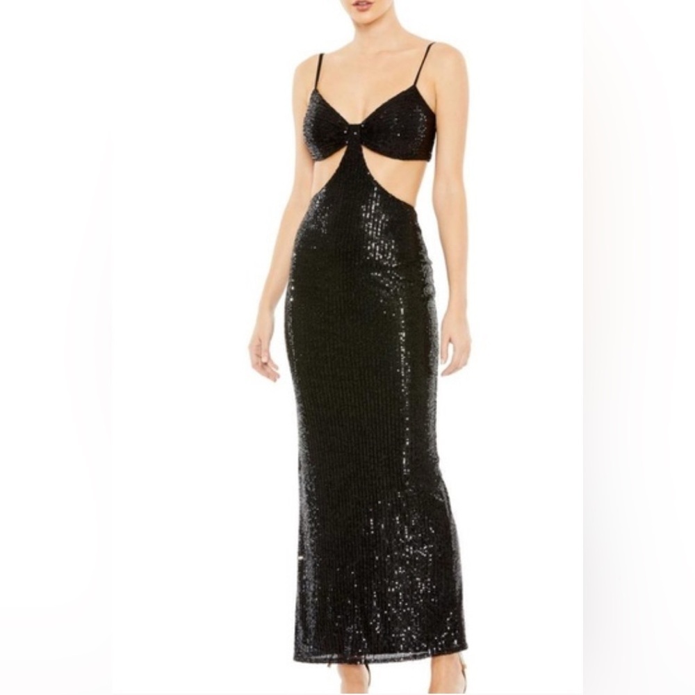 Mac Duggal Women’s Black Sequin Evening Dress Size 4